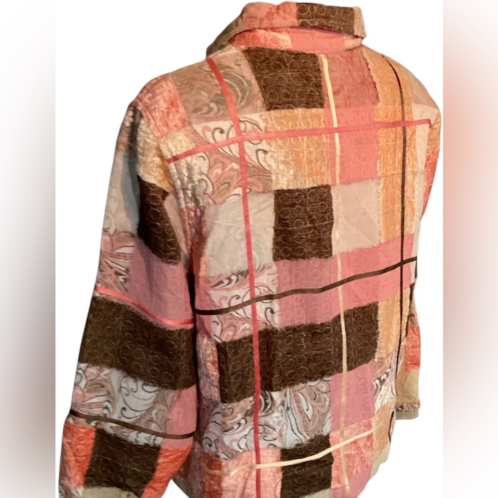 Multiples Patchwork Hippie Boho Button-Down Color… - image 5